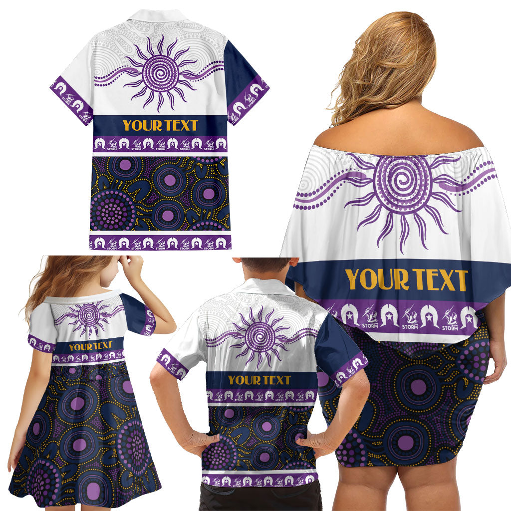 Storm NAIDOC Week Personalised Family Matching Off Shoulder Short Dress and Hawaiian Shirt Aboriginal Torres Strait Islanders Vibe