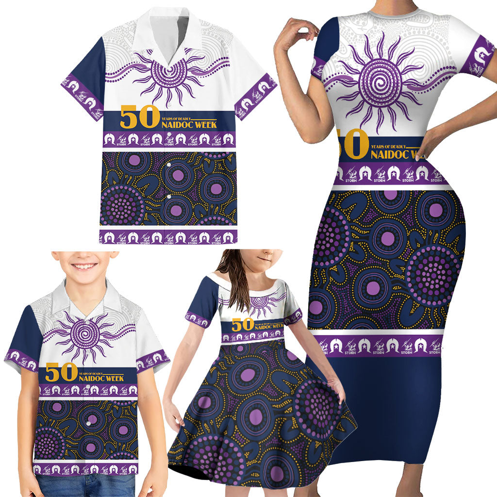 Storm NAIDOC Week Personalised Family Matching Short Sleeve Bodycon Dress and Hawaiian Shirt Aboriginal Torres Strait Islanders Vibe