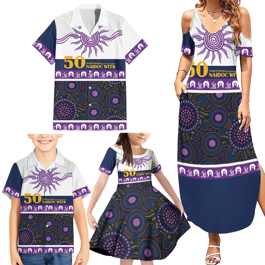 Storm NAIDOC Week Personalised Family Matching Summer Maxi Dress and Hawaiian Shirt Aboriginal Torres Strait Islanders Vibe