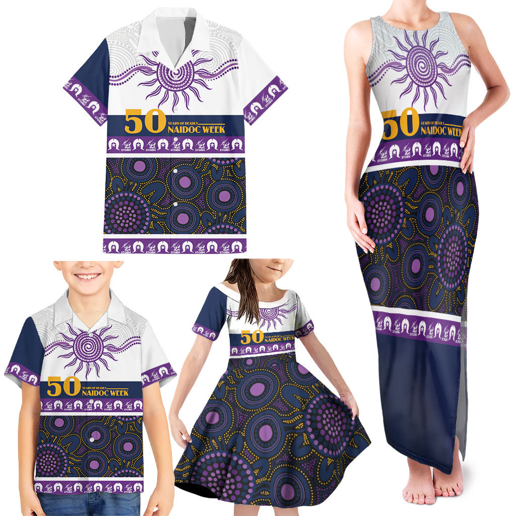 Storm NAIDOC Week Personalised Family Matching Tank Maxi Dress and Hawaiian Shirt Aboriginal Torres Strait Islanders Vibe