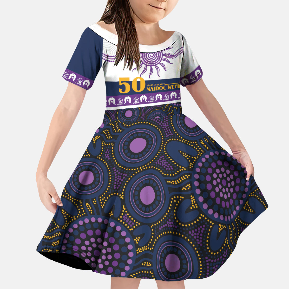 Storm NAIDOC Week Personalised Kid Short Sleeve Dress Aboriginal Torres Strait Islanders Vibe