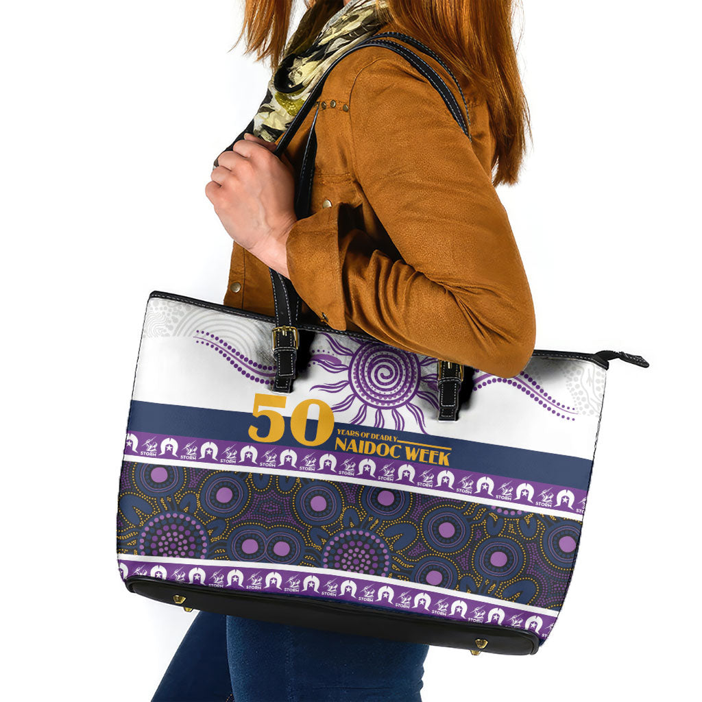 Storm NAIDOC Week Leather Tote Bag Aboriginal Torres Strait Islanders Vibe