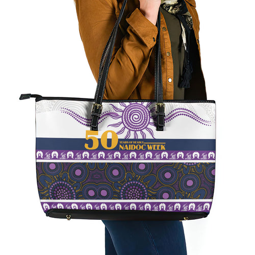 Storm NAIDOC Week Leather Tote Bag Aboriginal Torres Strait Islanders Vibe