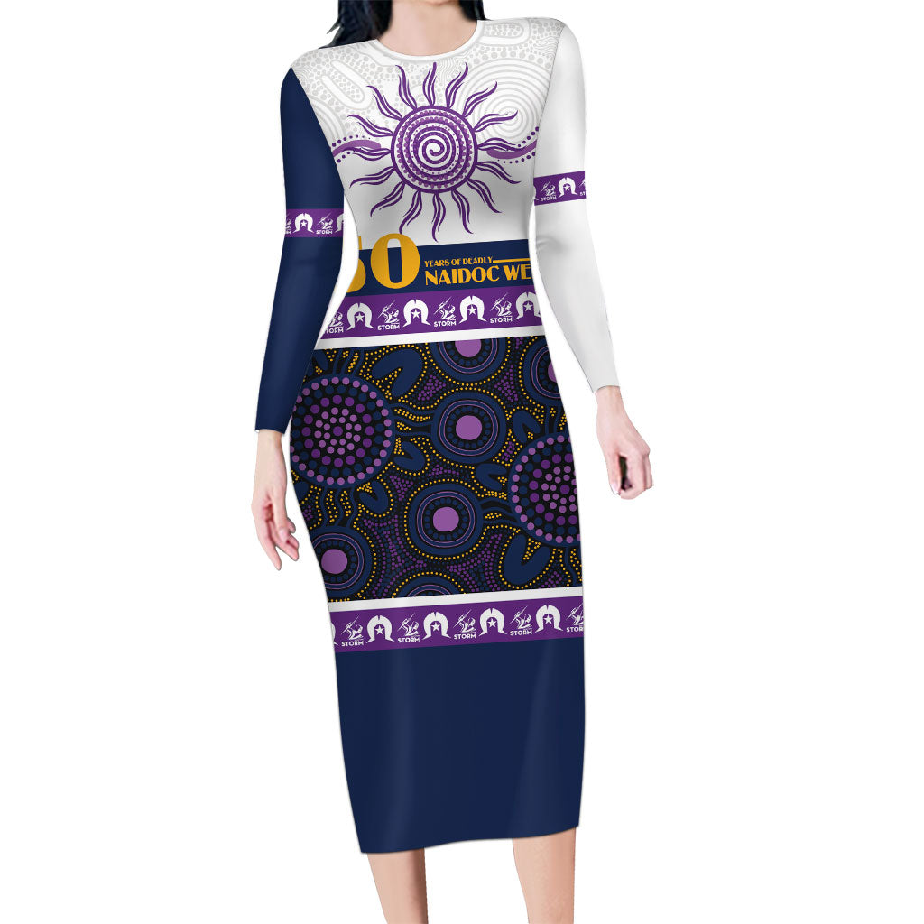 Storm NAIDOC Week Personalised Long Sleeve Bodycon Dress Aboriginal Torres Strait Islanders Vibe