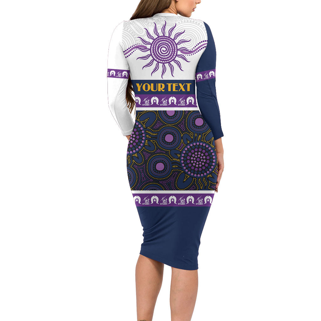 Storm NAIDOC Week Personalised Long Sleeve Bodycon Dress Aboriginal Torres Strait Islanders Vibe