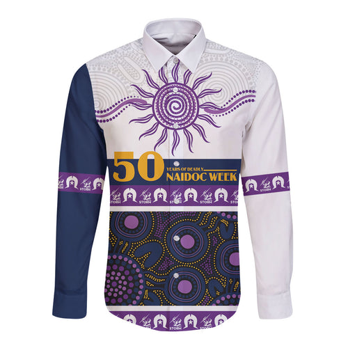 Storm NAIDOC Week Personalised Long Sleeve Button Shirt Aboriginal Torres Strait Islanders Vibe