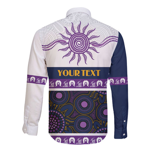 Storm NAIDOC Week Personalised Long Sleeve Button Shirt Aboriginal Torres Strait Islanders Vibe