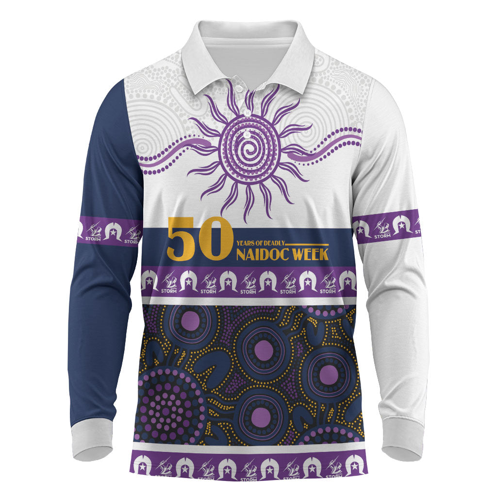 Storm NAIDOC Week Personalised Long Sleeve Polo Shirt Aboriginal Torres Strait Islanders Vibe