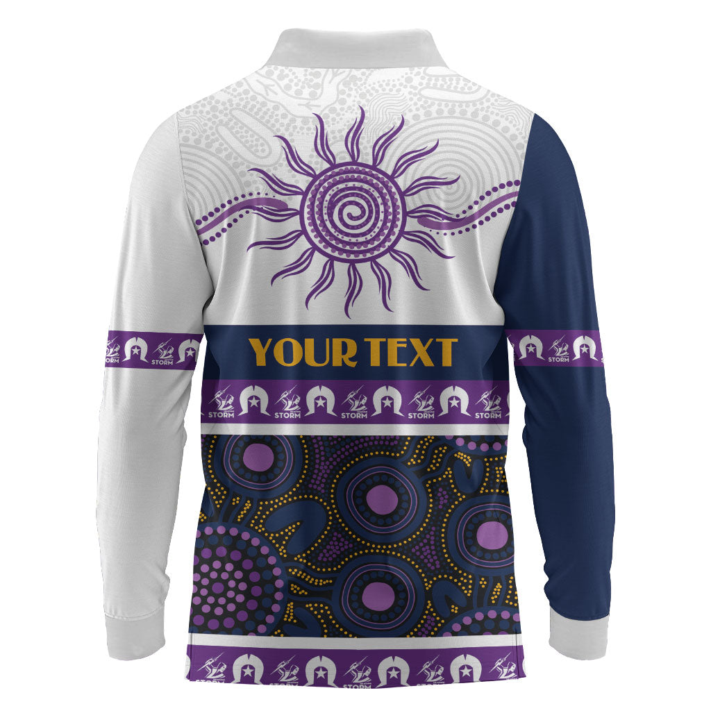 Storm NAIDOC Week Personalised Long Sleeve Polo Shirt Aboriginal Torres Strait Islanders Vibe