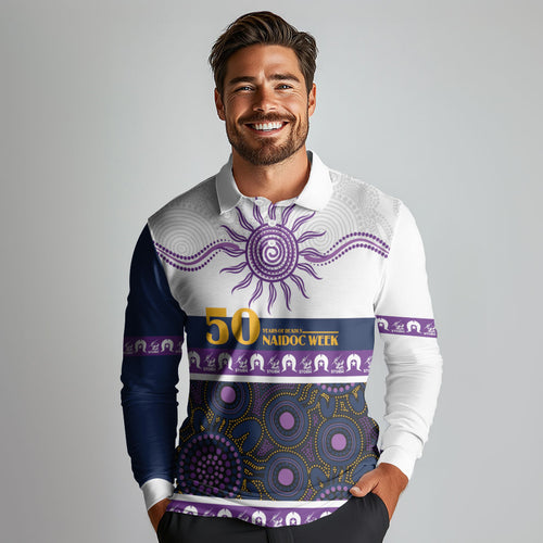Storm NAIDOC Week Personalised Long Sleeve Polo Shirt Aboriginal Torres Strait Islanders Vibe
