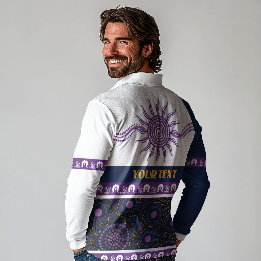 Storm NAIDOC Week Personalised Long Sleeve Polo Shirt Aboriginal Torres Strait Islanders Vibe