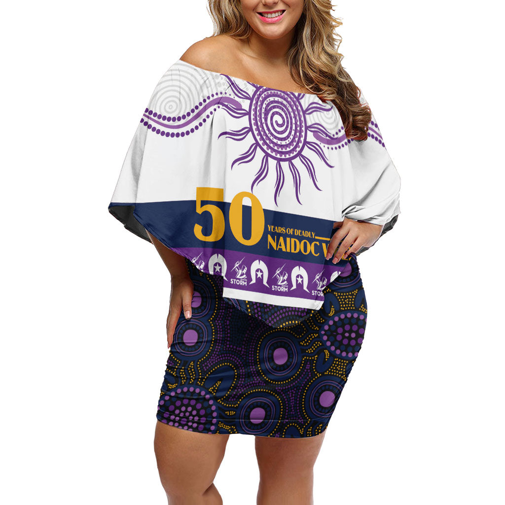 Storm NAIDOC Week Personalised Off Shoulder Short Dress Aboriginal Torres Strait Islanders Vibe