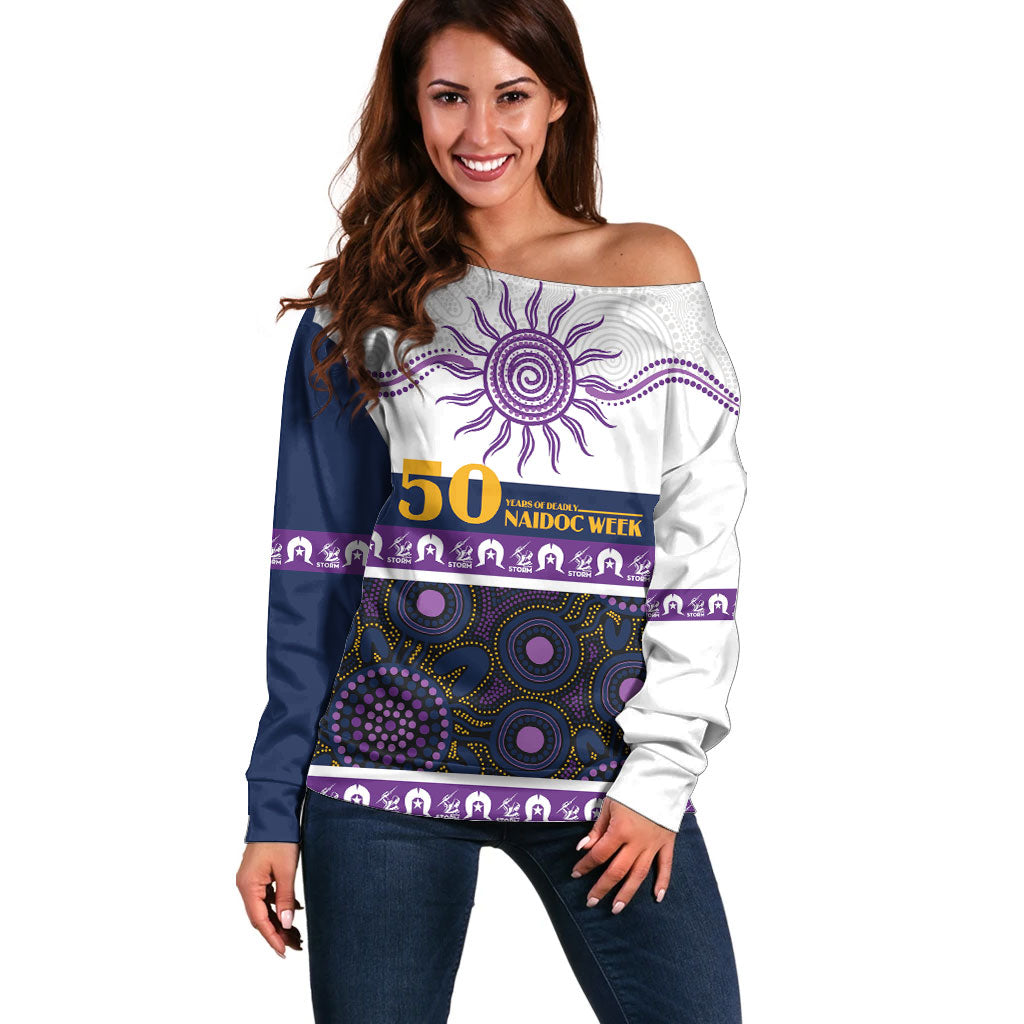 Storm NAIDOC Week Personalised Off Shoulder Sweater Aboriginal Torres Strait Islanders Vibe