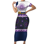 Storm NAIDOC Week Personalised Short Sleeve Bodycon Dress Aboriginal Torres Strait Islanders Vibe
