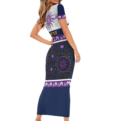 Storm NAIDOC Week Personalised Short Sleeve Bodycon Dress Aboriginal Torres Strait Islanders Vibe