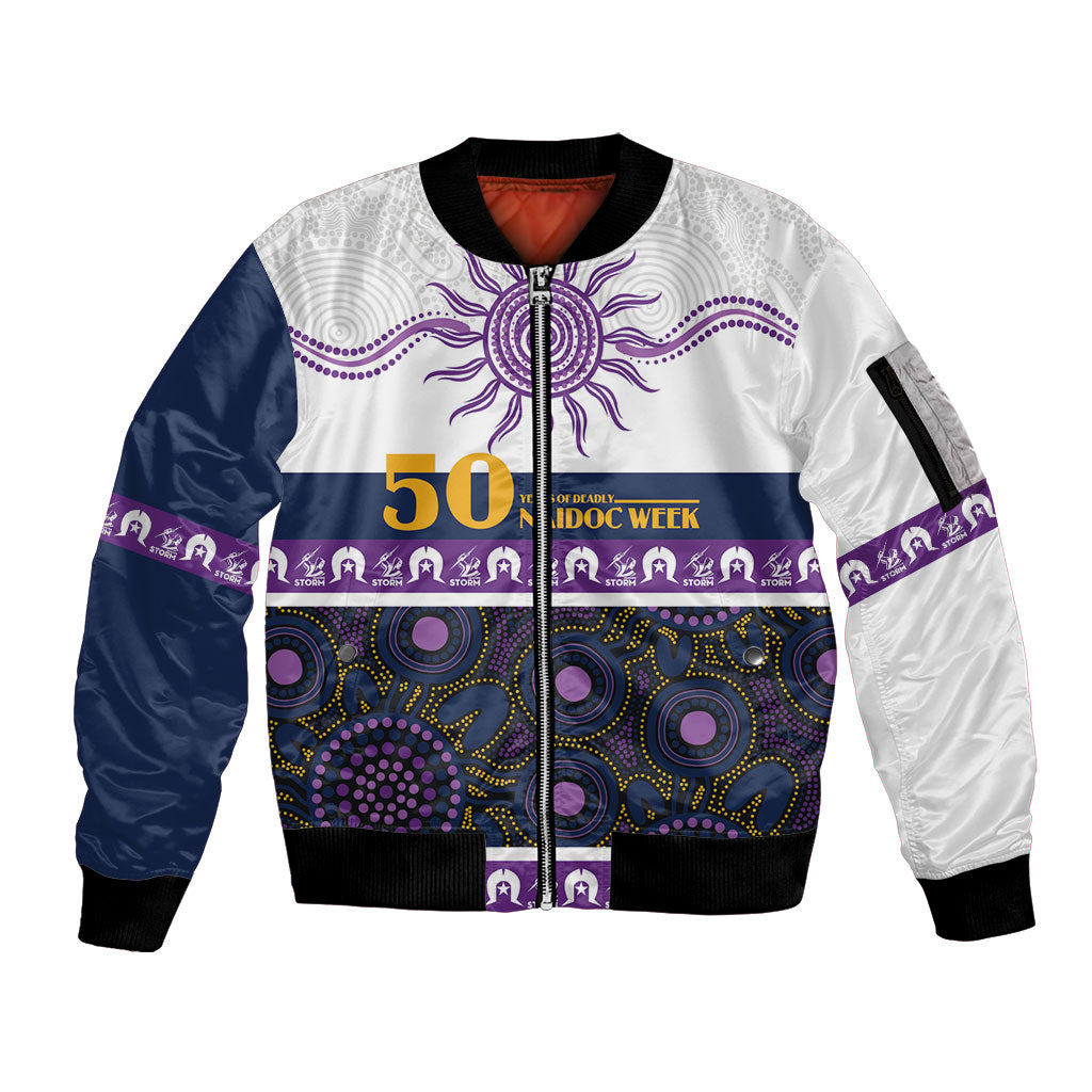 Storm NAIDOC Week Personalised Sleeve Zip Bomber Jacket Aboriginal Torres Strait Islanders Vibe