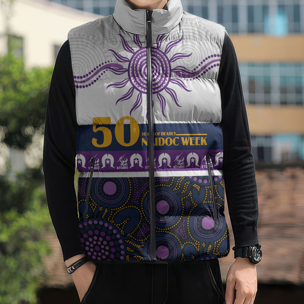 Storm NAIDOC Week Personalised Sleeveless Puffer Jacket Aboriginal Torres Strait Islanders Vibe