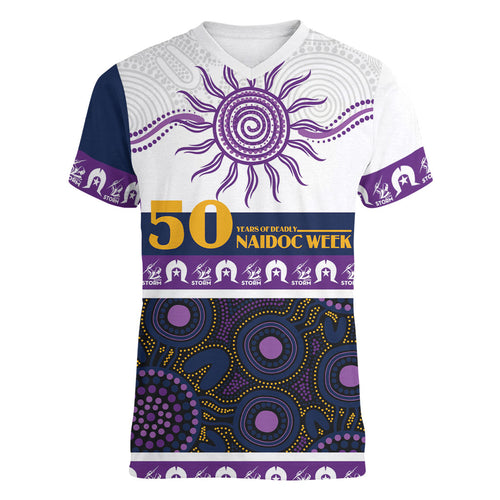 Storm NAIDOC Week Personalised Women V-Neck T-Shirt Aboriginal Torres Strait Islanders Vibe