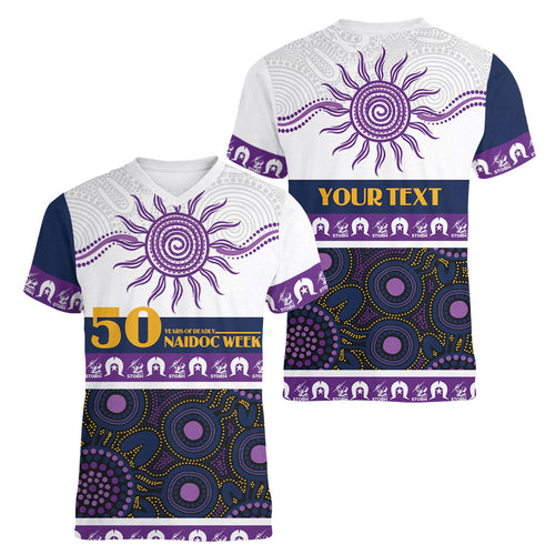 Storm NAIDOC Week Personalised Women V-Neck T-Shirt Aboriginal Torres Strait Islanders Vibe
