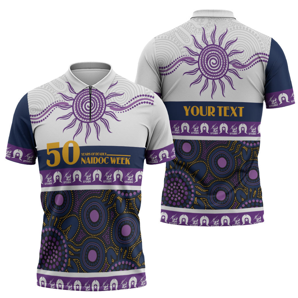 Storm NAIDOC Week Personalised Zipper Polo Shirt Aboriginal Torres Strait Islanders Vibe