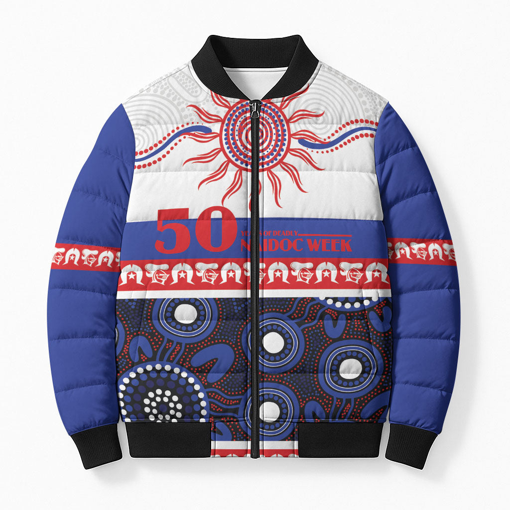 Knights NAIDOC Week Personalised Bomber Puffer Jacket Aboriginal Torres Strait Islanders Vibe