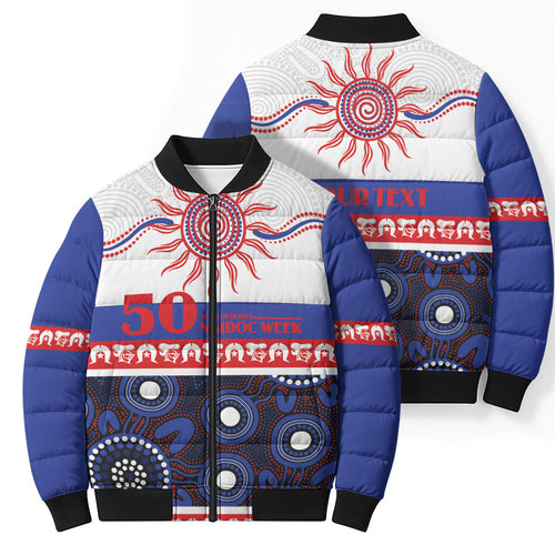 Knights NAIDOC Week Personalised Bomber Puffer Jacket Aboriginal Torres Strait Islanders Vibe