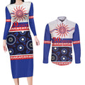 Knights NAIDOC Week Personalised Couples Matching Long Sleeve Bodycon Dress and Long Sleeve Button Shirt Aboriginal Torres Strait Islanders Vibe