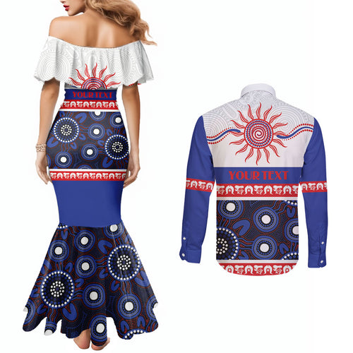 Knights NAIDOC Week Personalised Couples Matching Mermaid Dress and Long Sleeve Button Shirt Aboriginal Torres Strait Islanders Vibe