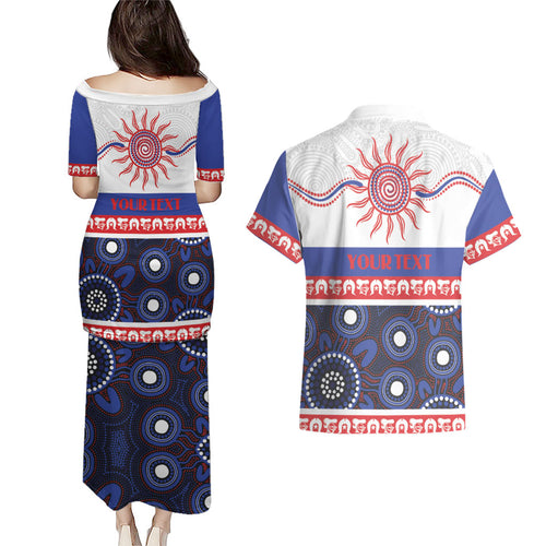 Knights NAIDOC Week Personalised Couples Matching Puletasi and Hawaiian Shirt Aboriginal Torres Strait Islanders Vibe