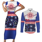 Knights NAIDOC Week Personalised Couples Matching Short Sleeve Bodycon Dress and Long Sleeve Button Shirt Aboriginal Torres Strait Islanders Vibe