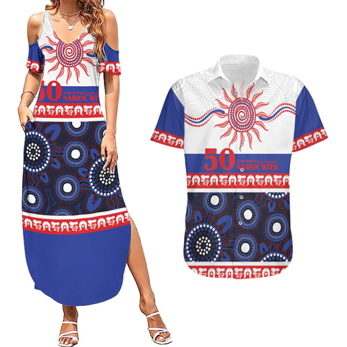Knights NAIDOC Week Personalised Couples Matching Summer Maxi Dress and Hawaiian Shirt Aboriginal Torres Strait Islanders Vibe
