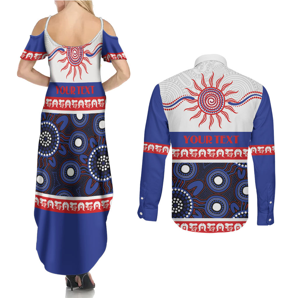 Knights NAIDOC Week Personalised Couples Matching Summer Maxi Dress and Long Sleeve Button Shirt Aboriginal Torres Strait Islanders Vibe