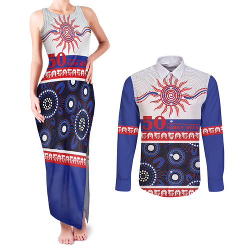Knights NAIDOC Week Personalised Couples Matching Tank Maxi Dress and Long Sleeve Button Shirt Aboriginal Torres Strait Islanders Vibe