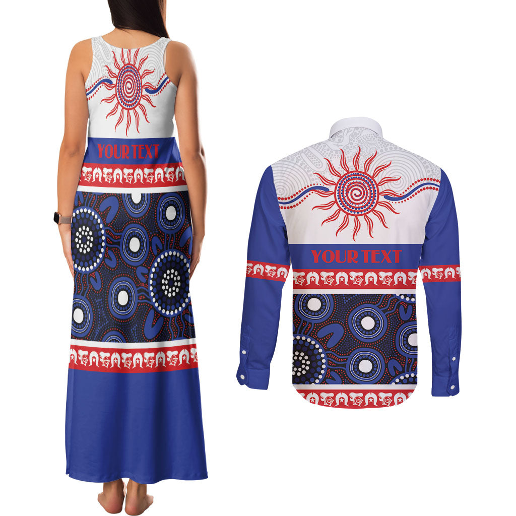 Knights NAIDOC Week Personalised Couples Matching Tank Maxi Dress and Long Sleeve Button Shirt Aboriginal Torres Strait Islanders Vibe