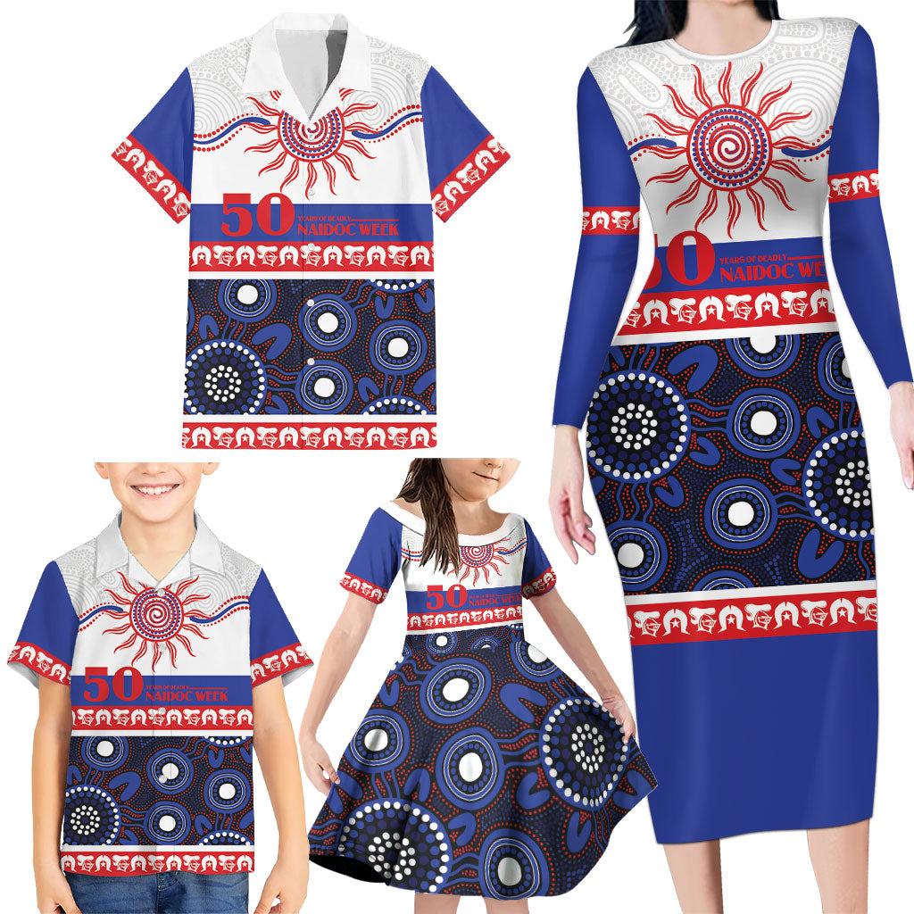 Knights NAIDOC Week Personalised Family Matching Long Sleeve Bodycon Dress and Hawaiian Shirt Aboriginal Torres Strait Islanders Vibe