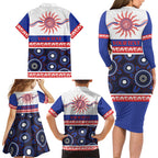 Knights NAIDOC Week Personalised Family Matching Long Sleeve Bodycon Dress and Hawaiian Shirt Aboriginal Torres Strait Islanders Vibe