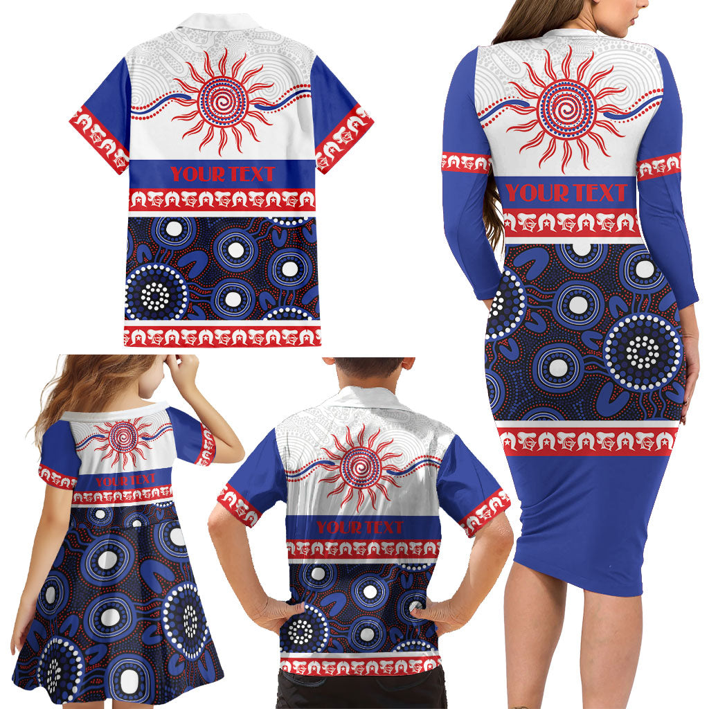 Knights NAIDOC Week Personalised Family Matching Long Sleeve Bodycon Dress and Hawaiian Shirt Aboriginal Torres Strait Islanders Vibe