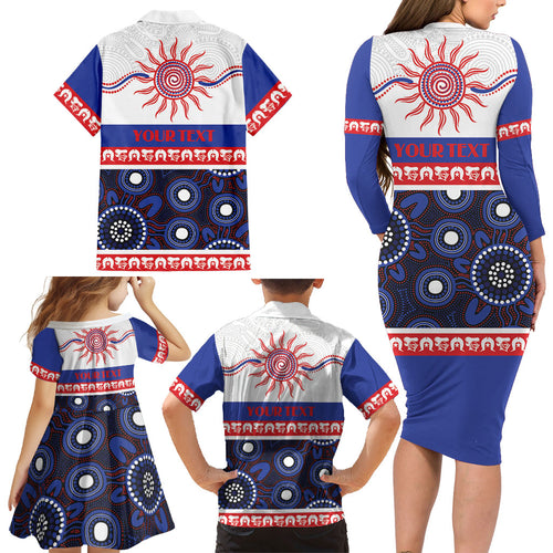 Knights NAIDOC Week Personalised Family Matching Long Sleeve Bodycon Dress and Hawaiian Shirt Aboriginal Torres Strait Islanders Vibe