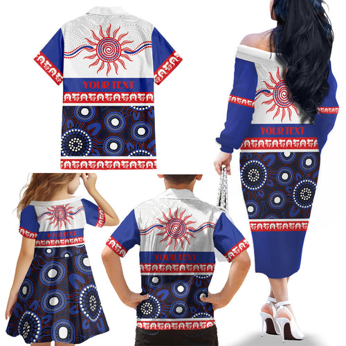 Knights NAIDOC Week Personalised Family Matching Off The Shoulder Long Sleeve Dress and Hawaiian Shirt Aboriginal Torres Strait Islanders Vibe
