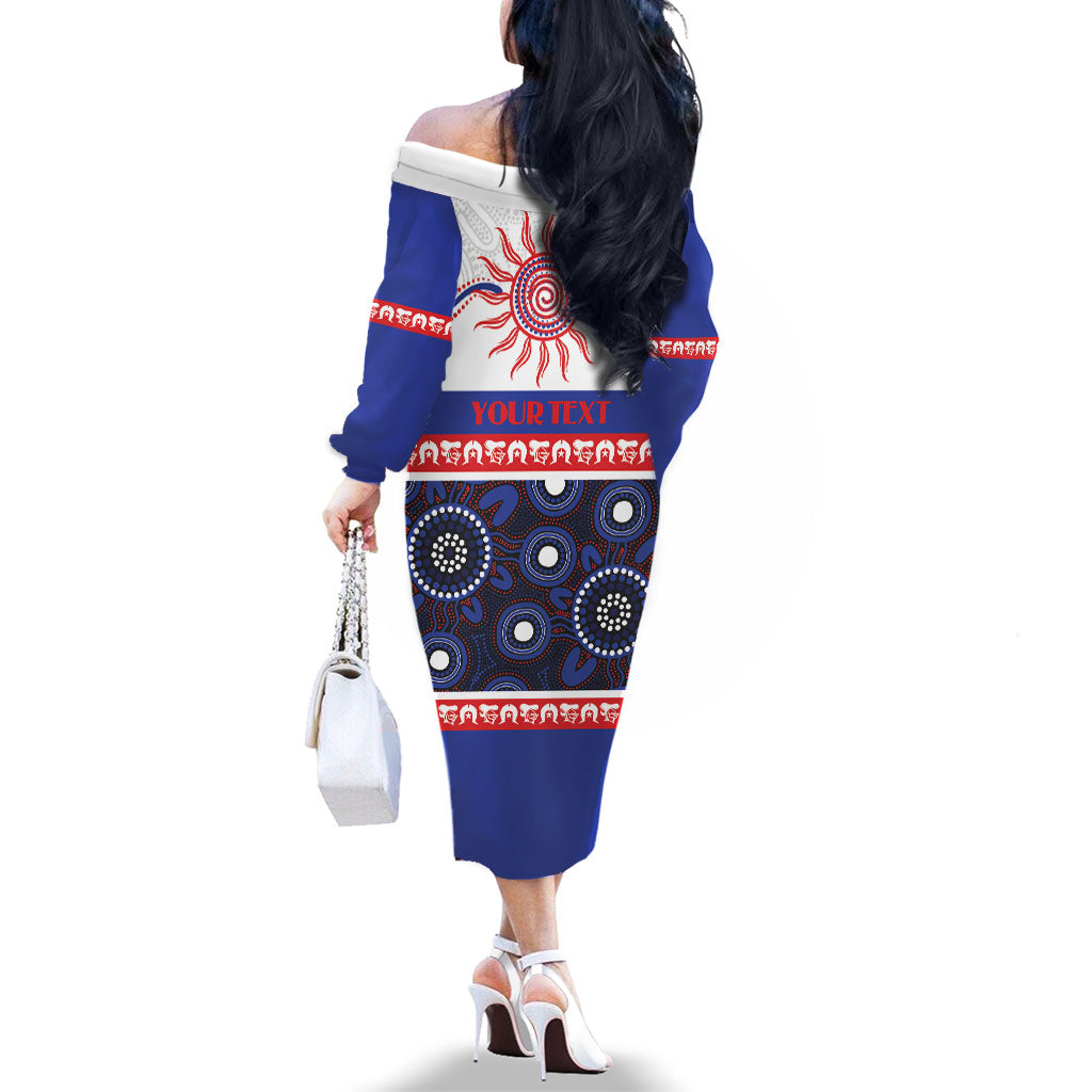 Knights NAIDOC Week Personalised Family Matching Off The Shoulder Long Sleeve Dress and Hawaiian Shirt Aboriginal Torres Strait Islanders Vibe