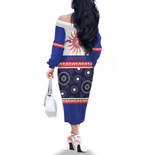 Knights NAIDOC Week Personalised Family Matching Off The Shoulder Long Sleeve Dress and Hawaiian Shirt Aboriginal Torres Strait Islanders Vibe