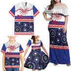 Knights NAIDOC Week Personalised Family Matching Off Shoulder Maxi Dress and Hawaiian Shirt Aboriginal Torres Strait Islanders Vibe