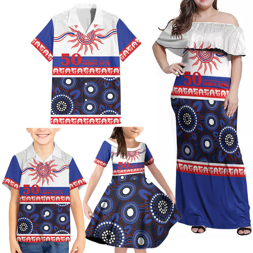 Knights NAIDOC Week Personalised Family Matching Off Shoulder Maxi Dress and Hawaiian Shirt Aboriginal Torres Strait Islanders Vibe