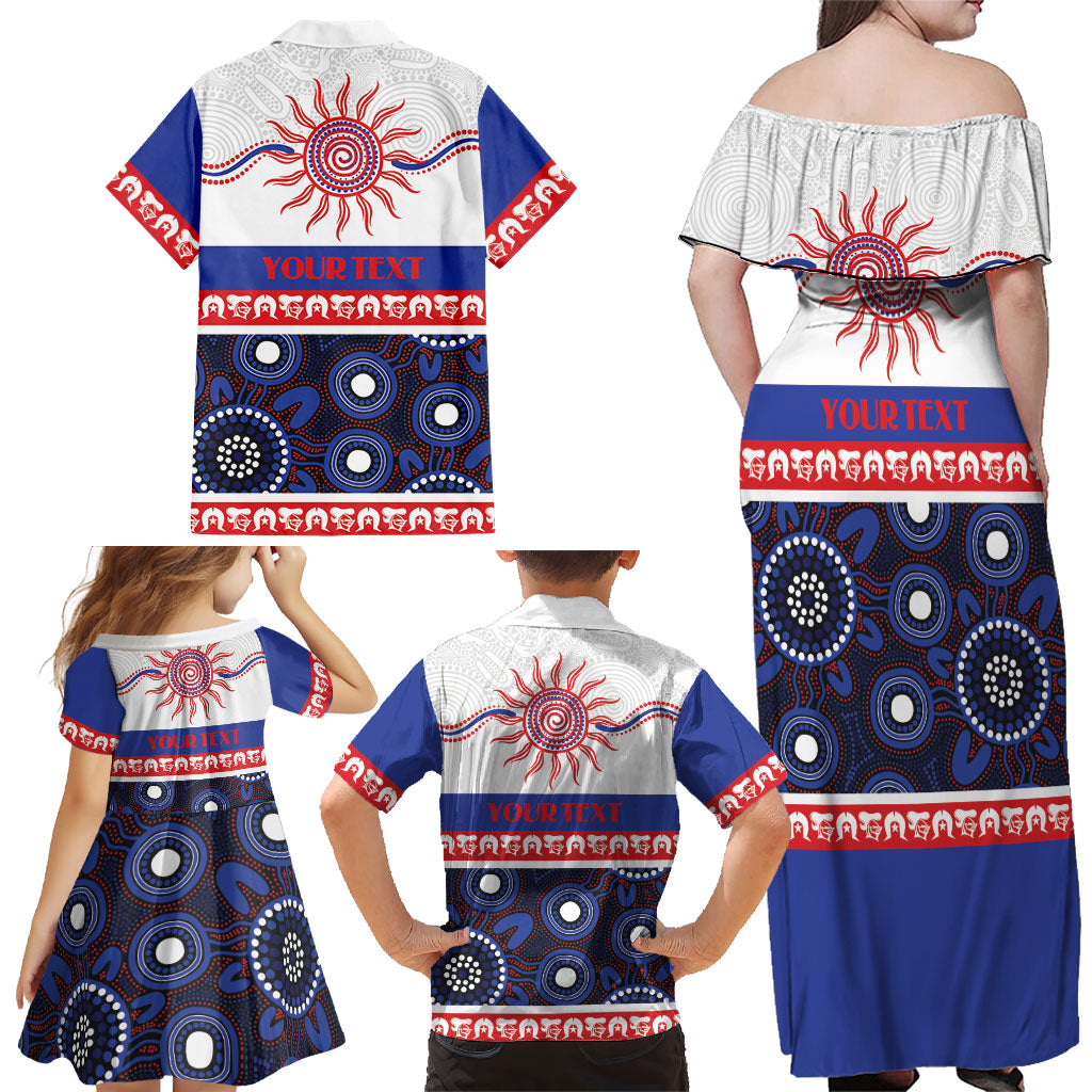 Knights NAIDOC Week Personalised Family Matching Off Shoulder Maxi Dress and Hawaiian Shirt Aboriginal Torres Strait Islanders Vibe