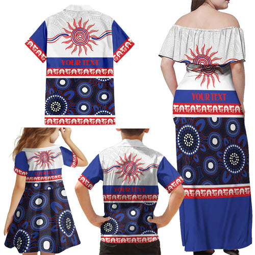 Knights NAIDOC Week Personalised Family Matching Off Shoulder Maxi Dress and Hawaiian Shirt Aboriginal Torres Strait Islanders Vibe