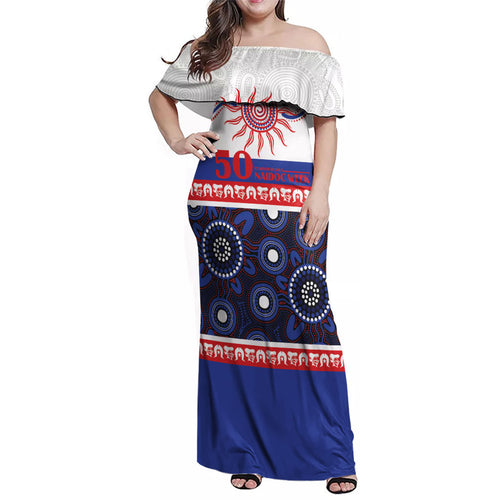 Knights NAIDOC Week Personalised Family Matching Off Shoulder Maxi Dress and Hawaiian Shirt Aboriginal Torres Strait Islanders Vibe