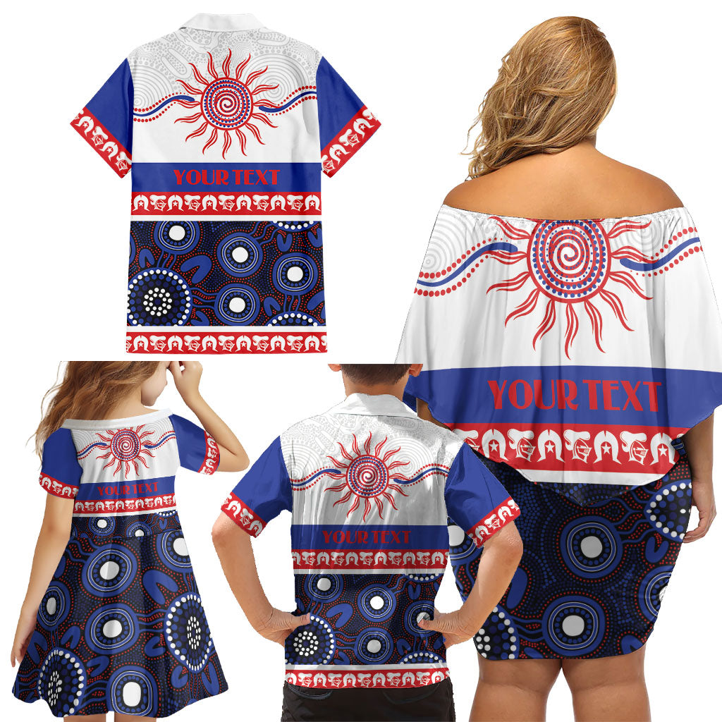 Knights NAIDOC Week Personalised Family Matching Off Shoulder Short Dress and Hawaiian Shirt Aboriginal Torres Strait Islanders Vibe