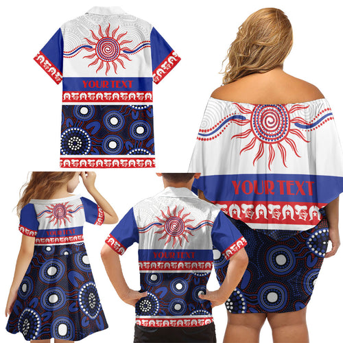 Knights NAIDOC Week Personalised Family Matching Off Shoulder Short Dress and Hawaiian Shirt Aboriginal Torres Strait Islanders Vibe