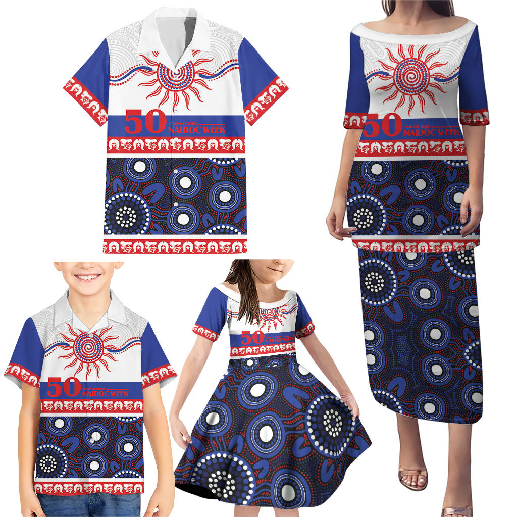 Knights NAIDOC Week Personalised Family Matching Puletasi and Hawaiian Shirt Aboriginal Torres Strait Islanders Vibe
