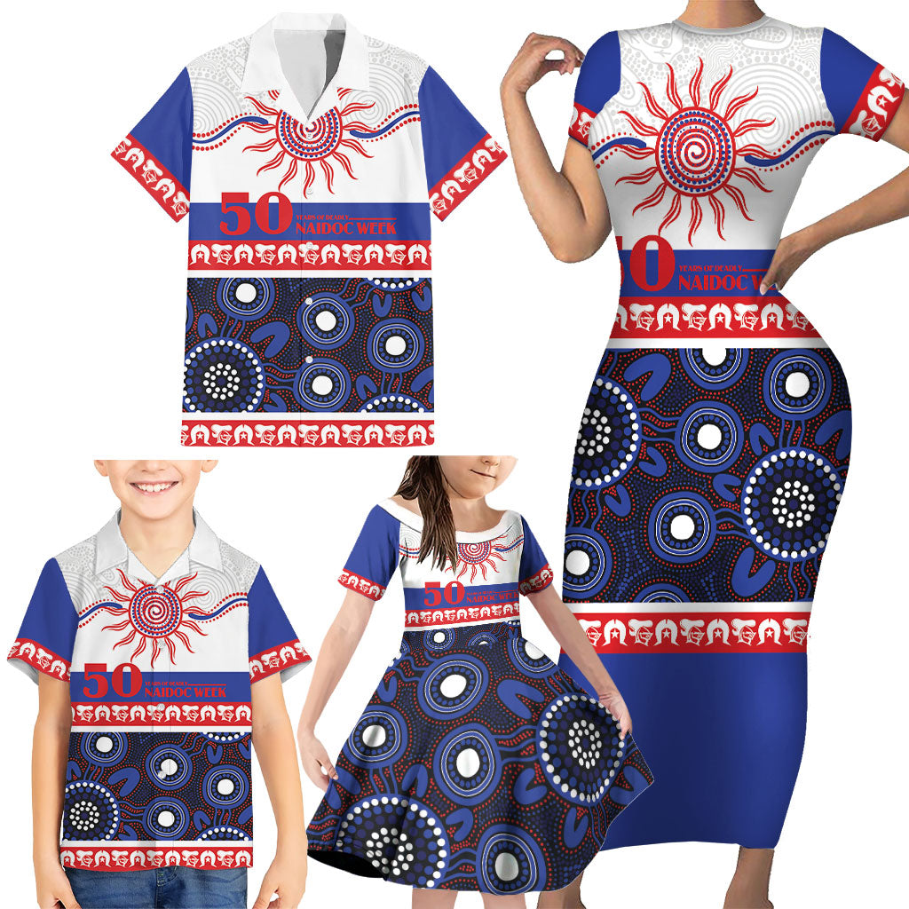 Knights NAIDOC Week Personalised Family Matching Short Sleeve Bodycon Dress and Hawaiian Shirt Aboriginal Torres Strait Islanders Vibe